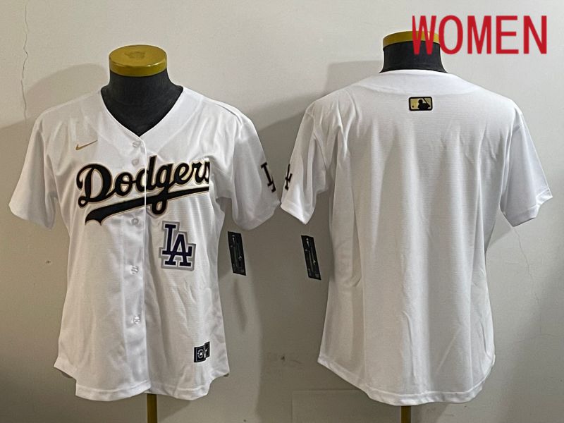 Women Los Angeles Dodgers Blank White Game 2024 Nike MLB Jersey style 1205